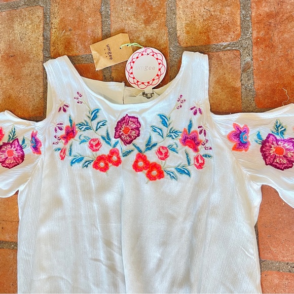 NWT Off Shoulder Floral Embroidered Mini Dress by Umgee. S - Picture 14 of 16